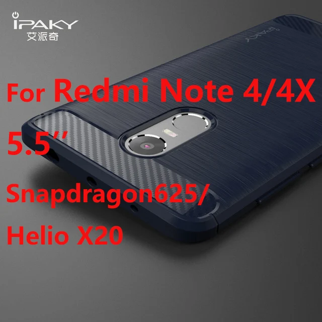 IPaky силиконовый чехол для телефона бампера на для ксиоми редми нот 4 4х Xiaomi Redmi Note 4x4 x Note4 Note4X 2/3 /4 16/32/64 ГБ Pro премьер Qualcomm xiomi - Цвет: Blue