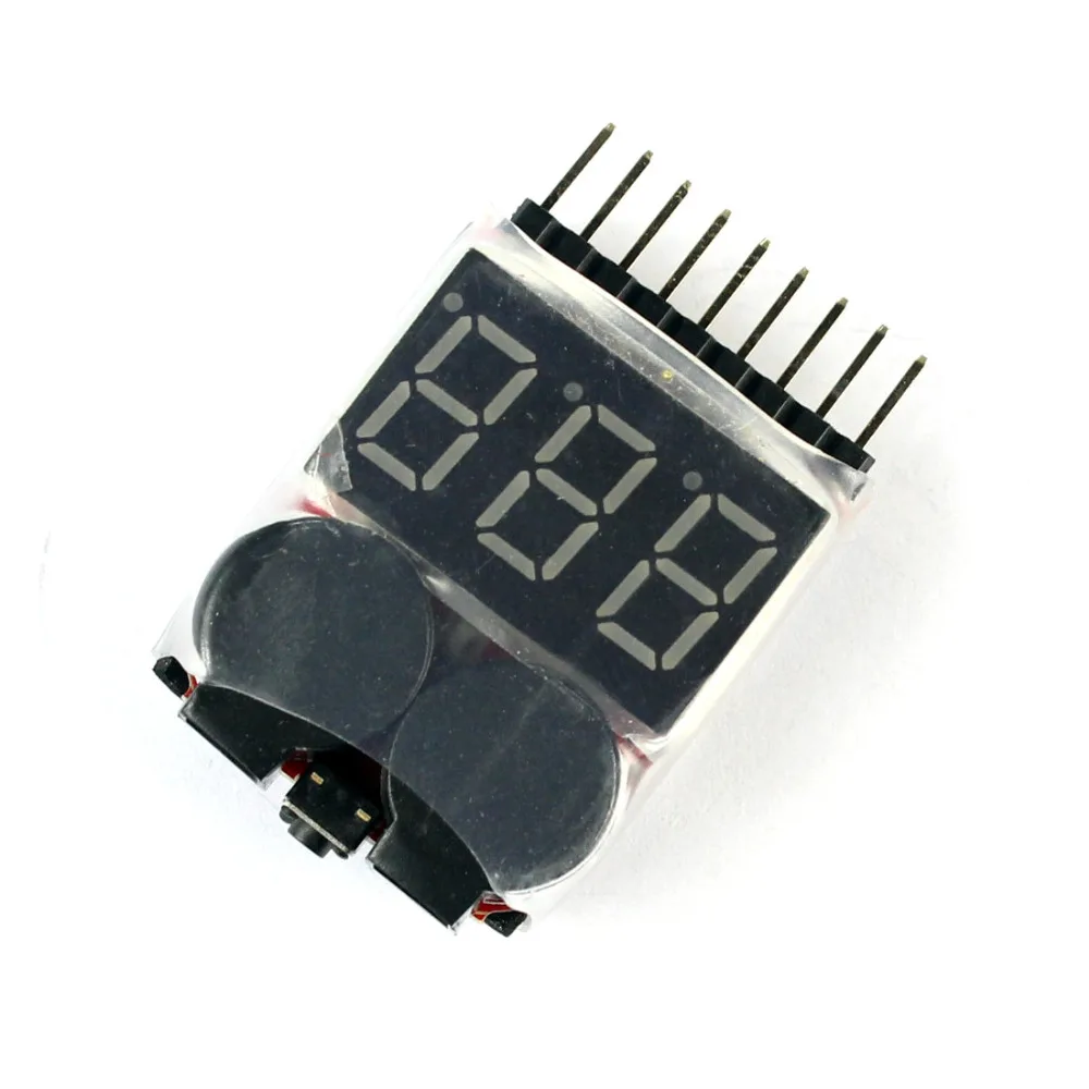 

Lipo Li-ion/LiMn/Li-Fe Battery Voltage Tester Volt Meter Indicator Checker Dual Speaker 1-8S Low Voltage Buzzer Alarm F00872-100