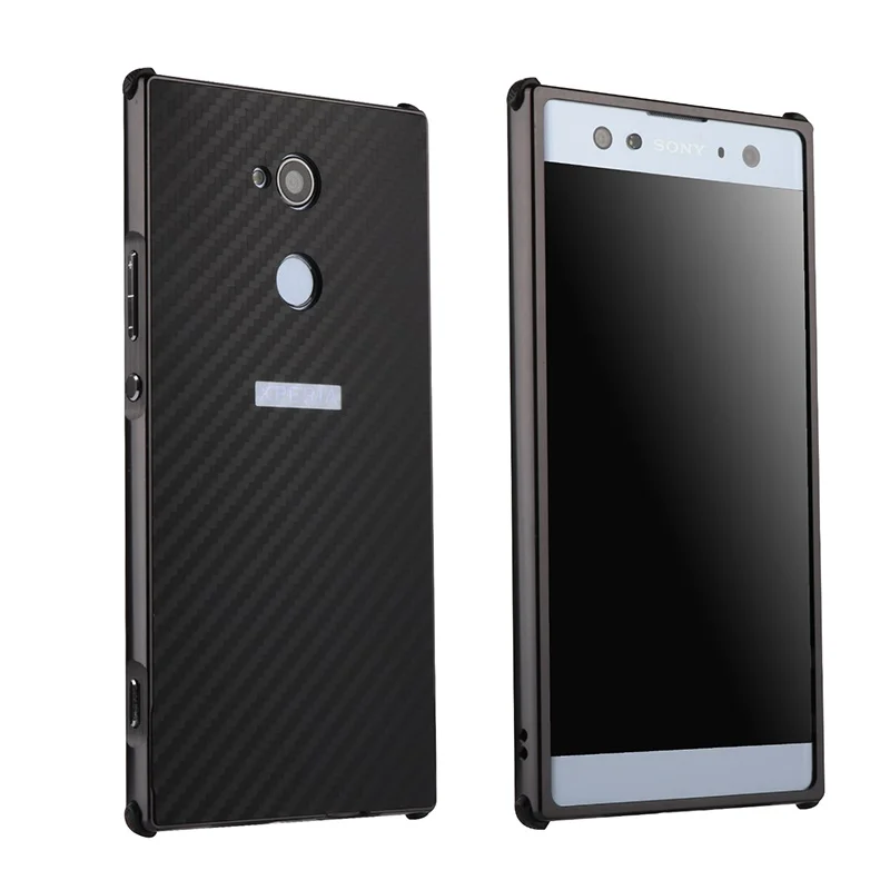 Case For Sony Xperia X Compact XA1 Ultra Plus XA2 L2 case fundas Cover Carbon Fiber Metal 2 in 1 Shock Proof Hard kimTHmall | Мобильные