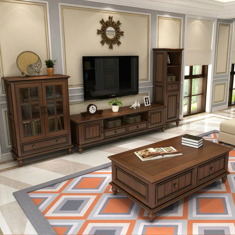 Простой американский деревенский ретро-старый чайный столик из современной крупногабаритной мебели для гостиной антикварный прямоугольный.