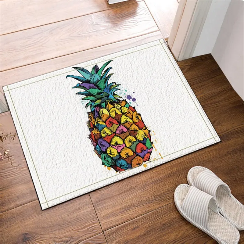 Лидер продаж занавеска для душа из полиэстера с принтом ананасов коврик ванной