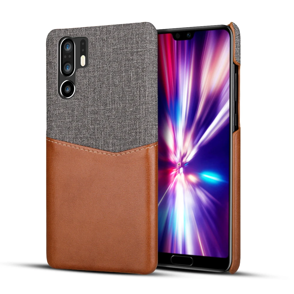 Brown P30 Pro Мягкий тканевый чехол для карт для huawei P30 P20 кожаный чехол-кошелек со слотом для huawei mate 20 10 9 Pro Lite X Etui - Цвет: Brown