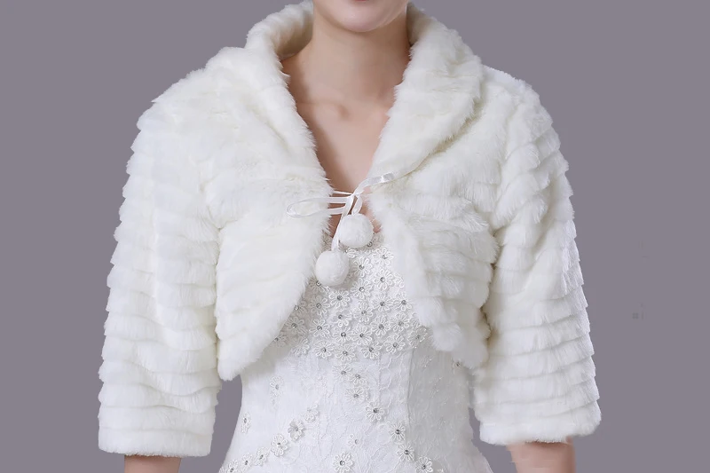 Зимняя женская шуба из искусственного меха с рукавом до локтя Свадебная Женская
