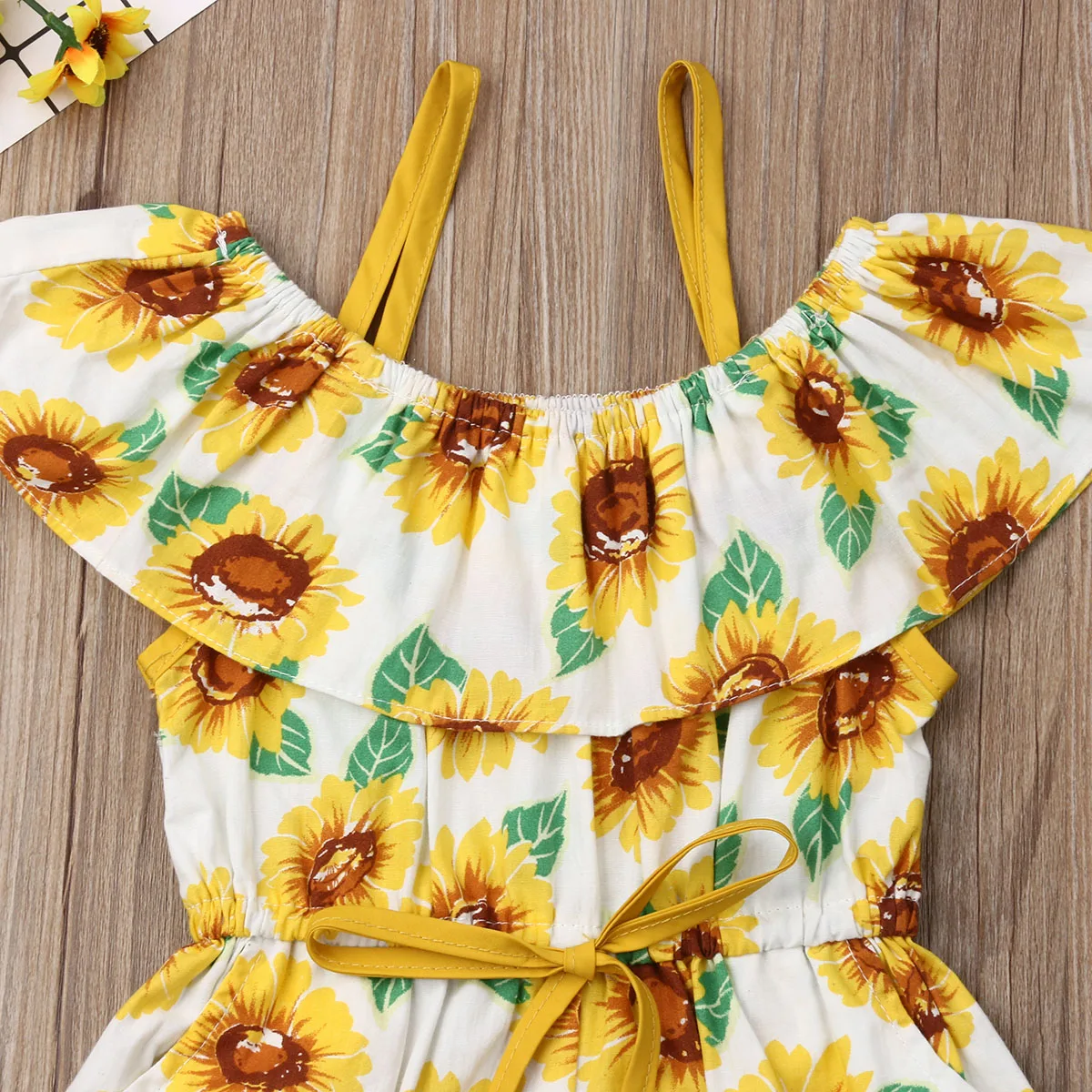 Милые комбинезоны для девочек Летний комбинезон с рюшами и короткими рукавами