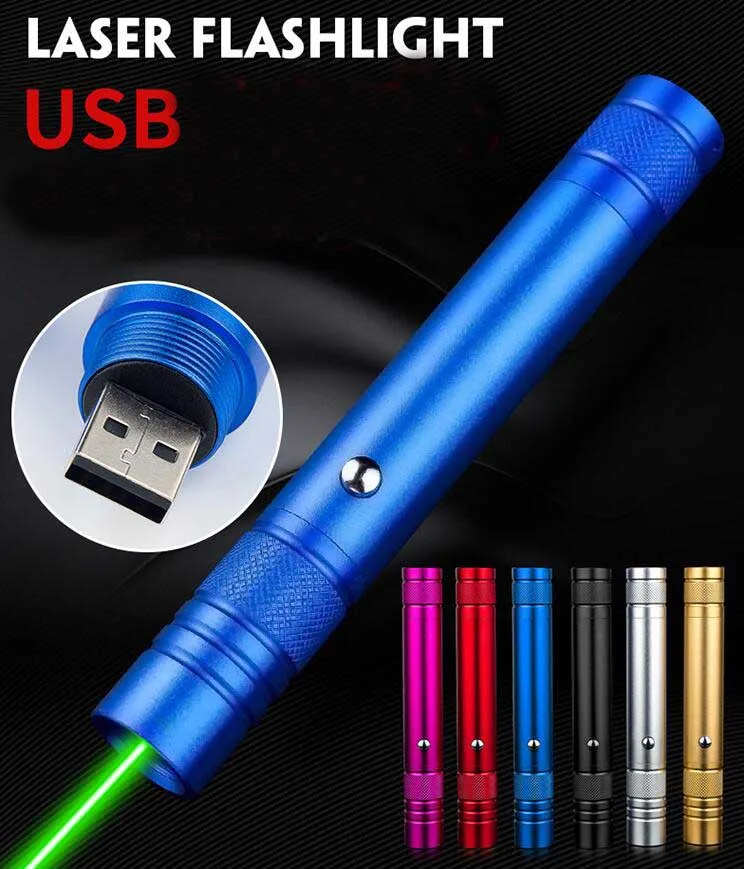 USB перезаряжаемая лазерная указка зеленый светильник длинная кассета 5 цветов| |