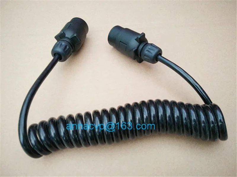 Кудрявый кабель спиральный 3 м 2x7 pin 12V пластиковые вилки трейлера для трейлеров