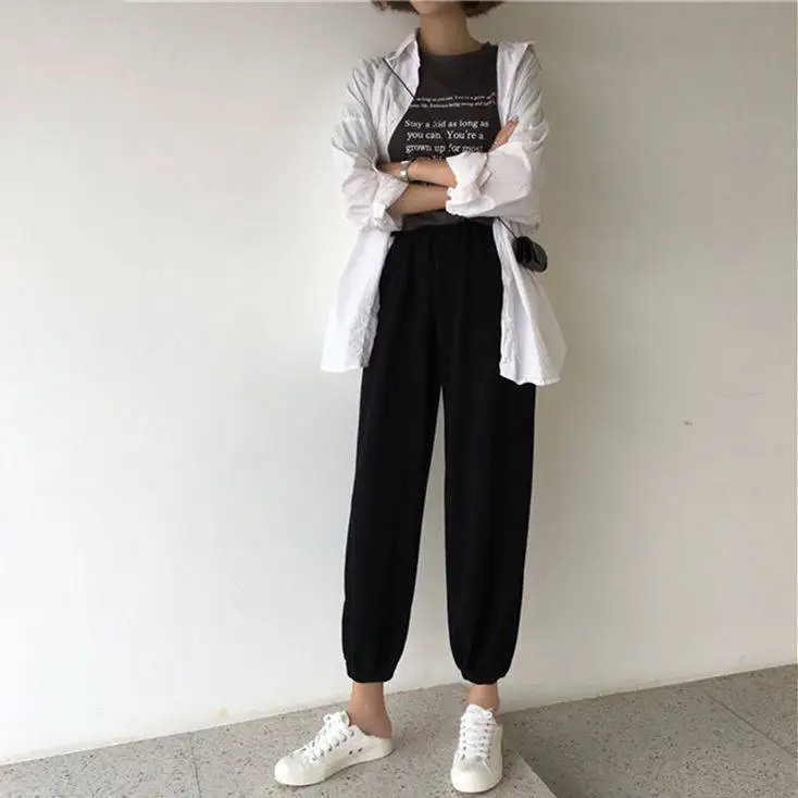 

High Waist Ankle-Length Safari Style Hip Hop Womens Cargo Pants Fashion Casual High Waist Trousers Solid Office Sweatpants Girls