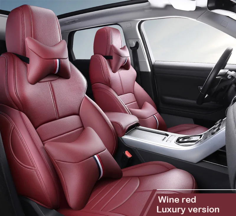 WINE RED LUX Изготовленный на заказ Чехол для автомобильного сиденья из воловьей кожи для Авто Audi A5 A3 A4 A6 A7 A1 A8 Q3 Q2 Q5 Q7 100 R8 TT, чехол для сидений, поддерживает стиль салона автомобиля - Название цвета: WINE RED LUX