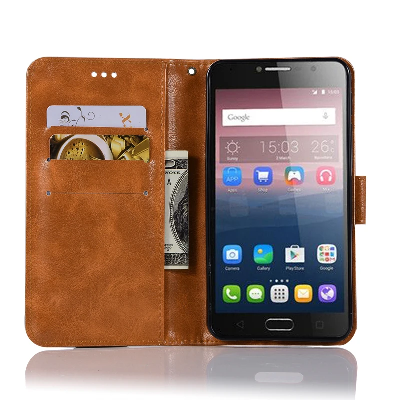 Новый чехол для Alcatel Pop 4 Plus/Fierce 5 дюймов винтажный Ретро Простой PU кожаный