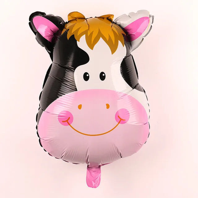 Cow balloon Мультфильм джунгли животных Тема воздушный шар День Рождения украшения детские одноразовые посуда декоративные воздушные шары вечерние принадлежности - Цвет: Cow balloon