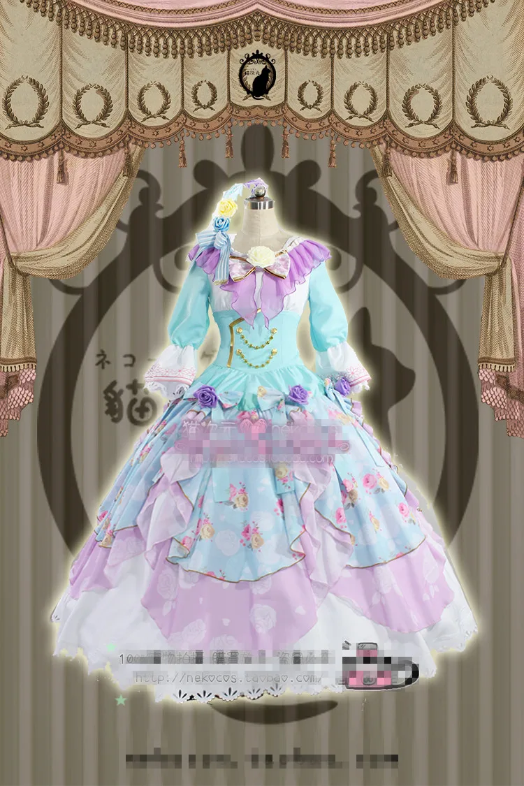 LoveLive! Бальное платье Пробуждение Уми Маки Nozomi Kotori Nico Hanayo Honoka Eli Косплей Костюм корт платье шляпа на Хеллоуин+ платье