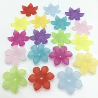 26mm plastic acrylic translucent scrub leaf beads blade chrysanthemum flowers beads for jewelry making handmade 70pcsbag