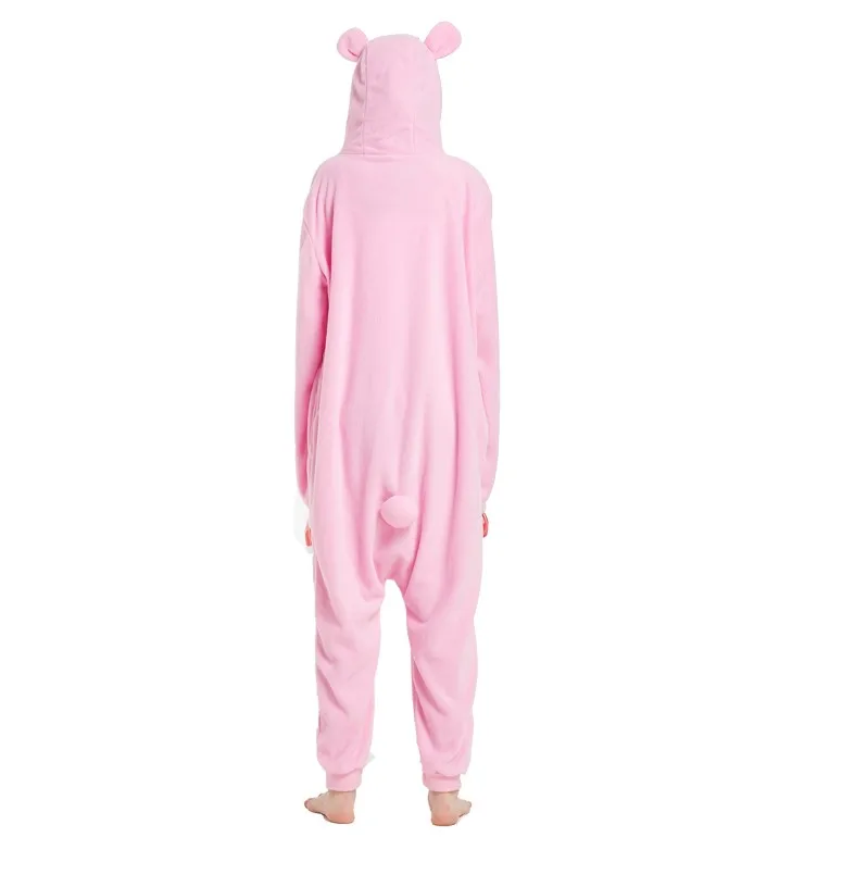 Женская пижама для животных женская одежда сна с капюшоном Kigurumi красная рисунком