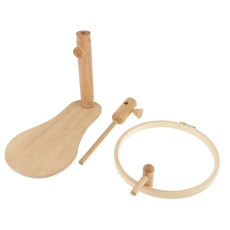 Обруч для вышивки деревянный регулируемый с подставкой 1 шт.|Швейные инструменты