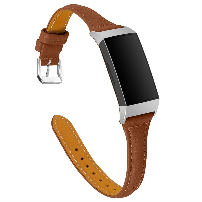 Роскошный кожаный сменный ремешок для наручных часов на запястье Fitbit Charge 3 Watch