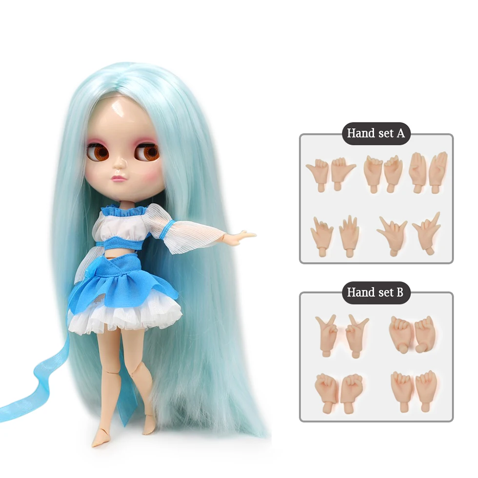 12 дюймов NO.6909 большие глаза милые ледяные Azone совместное тело синие волосы