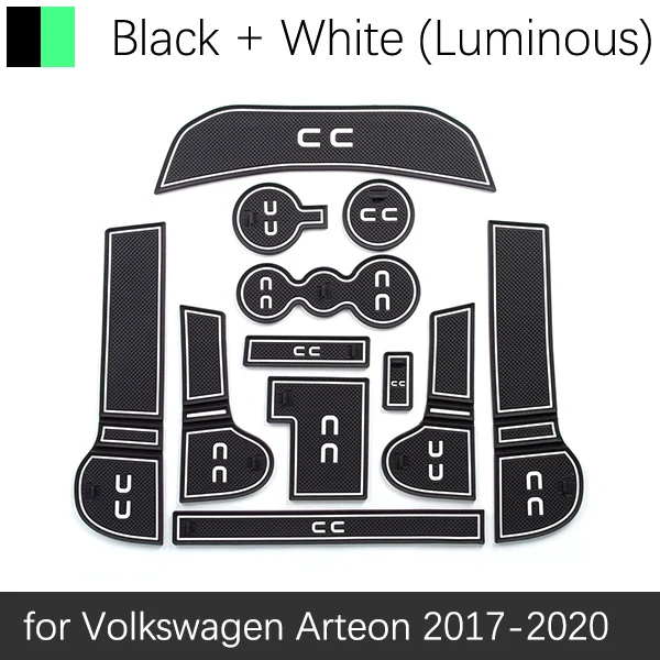 White Arteon Противоскользящие резиновые ворота слот чашки коврик для VW Jetta A6 MK6 Passat B8 CC Arteon Volkswagen аксессуары наклейки - Название цвета: White Arteon