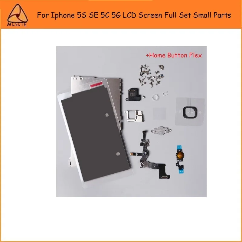 10PCS For i Phone 5S SE 5SE 5C 5 LCD Screen Full Set Small Parts+Home Button+Front Camera+Earspeaker+LCD Metal Shield Plate Flex | Мобильные