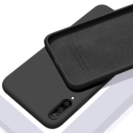 black Для samsung Galaxy A50 A30 A10 A20 A40 A70 S8 S9 S10 плюс S10E чехол Мягкая Жидкая силиконовая накладка на заднюю панель с рисунком для samsung m10 m20 m30 - Цвет: black