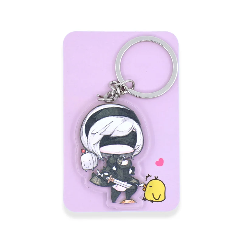 NieR Automata 2B брелок милый Inuyasha Человек-паук двухсторонний брелок CHIBI на заказ аниме брелок PCB9-16