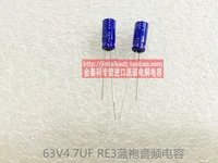 2020 hot sale 30pcs50pcs elna blue audio frequency for capacitance 63v 4 7uf 5x11 re3 electrolytic capacitor 85 free shipping