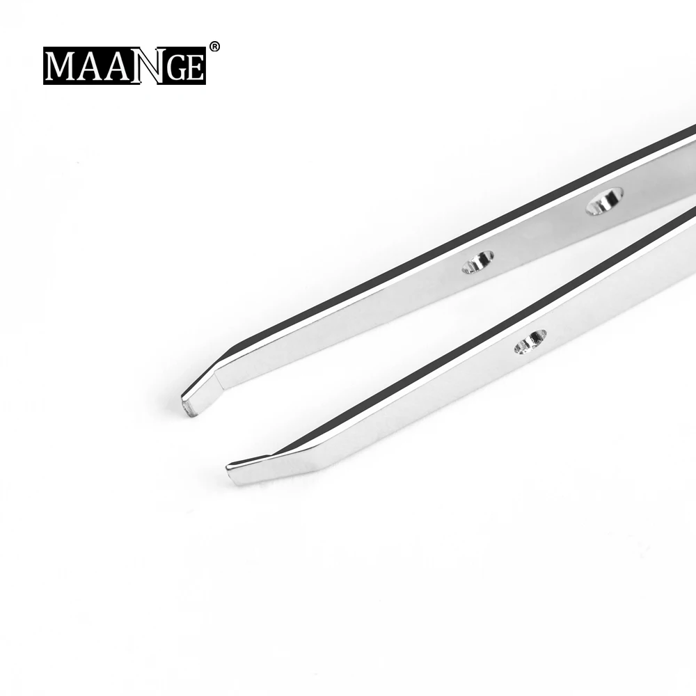 MAANGE New Stainless Steel Slant Eyebrow Tweezers Face Hair Removal Clip Makeup Tool Women Maquiagem | Красота и здоровье