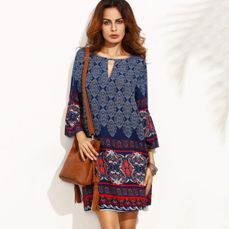 2017 Новая Мода восстановление древних способов платье с принтом плюс Размеры Для