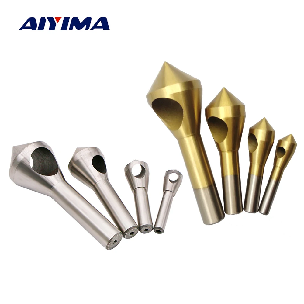 AIYIMA 4 шт. косой отверстие фаски титановое покрытие одно Резак алюминиевый
