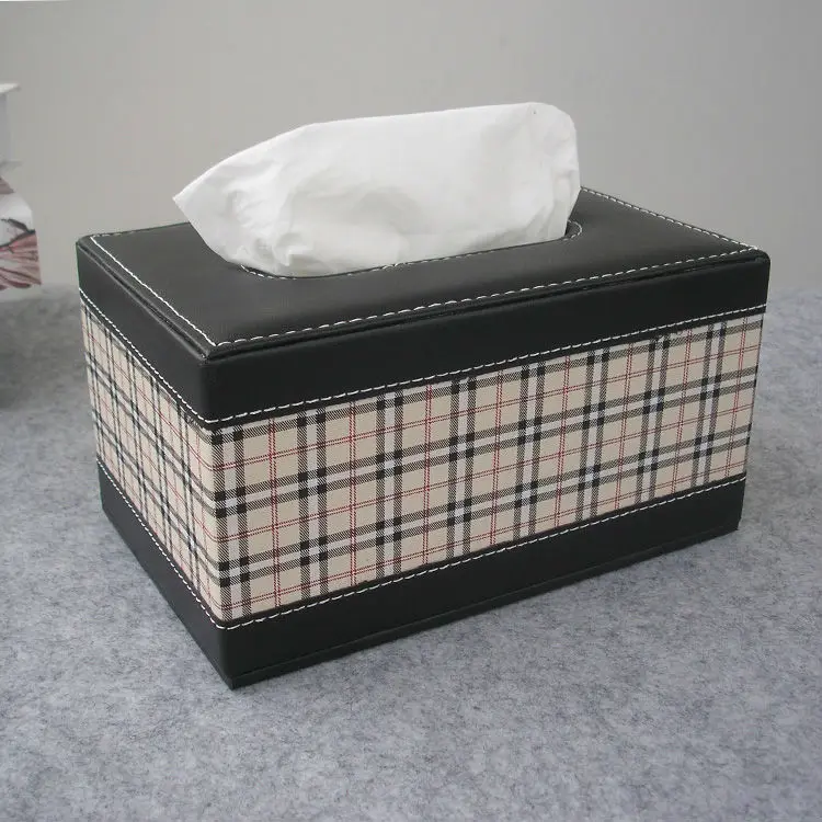 Деревянный Строительный кожаный прямоугольник коробка салфетки туалетный