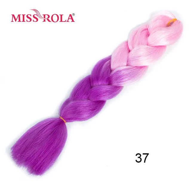 P8/613 Miss Rola, Омбре, синтетические волосы, Джамбо, плетение, 24 дюйма, высокотемпературное волокно, вязанное крючком, огромные косички, 100 г, Радужный Омбре, цвет - Цвет: P8/613