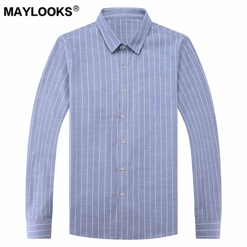 Maylooks Новинка осени 2019 рубашка с длинными рукавами для молодых мужчин деловая