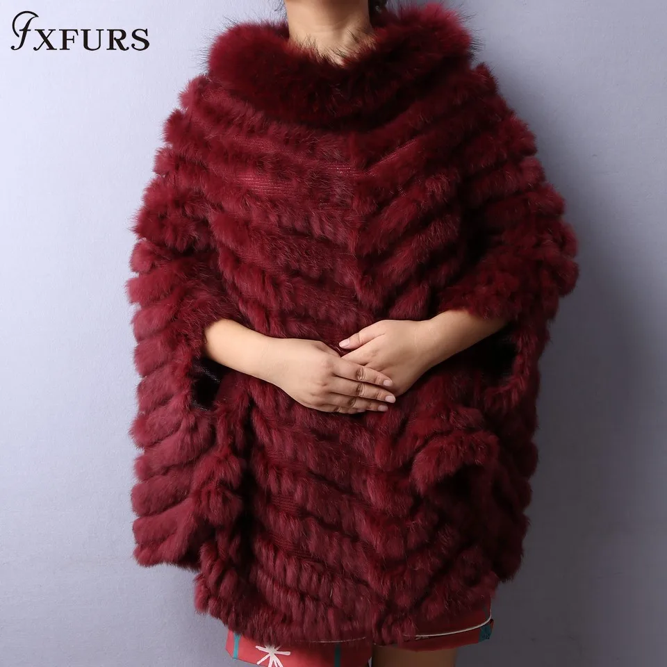 Новинка 2020 модная шаль из натурального кроличьего меха FXFURS женская меховая