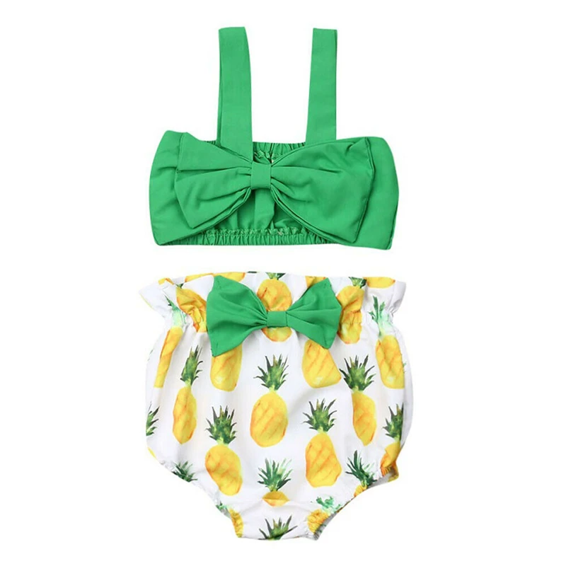 Одежда для новорожденных девочек майка с бантом укороченный топ принтом