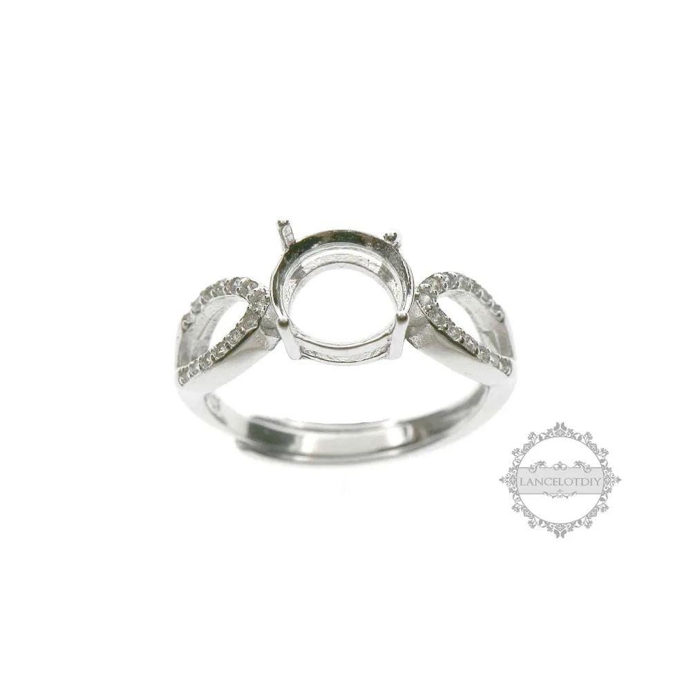 Регулируемое кольцо в форме крыла ангела 4-12 мм с кубическим камнем из