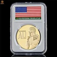 usa wbc world boxing championship champion muhammad ali haj gilded challenge souvenir coin collection wpccb protection box
