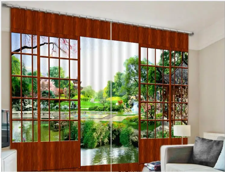 Новые современные затемненные занавески для окна красивые 3D сада спальни