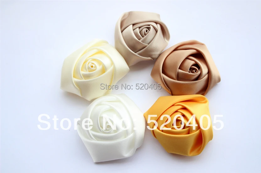 Цветы атласные розы для обуви пышные цветы девочек одежда аксессуары 5 см ленты