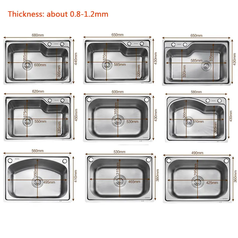 Кухонная раковина из нержавеющей стали, матовая одночаша, раковина для кухни, над прилавком или под креплением, без крана, кухонная раковина s