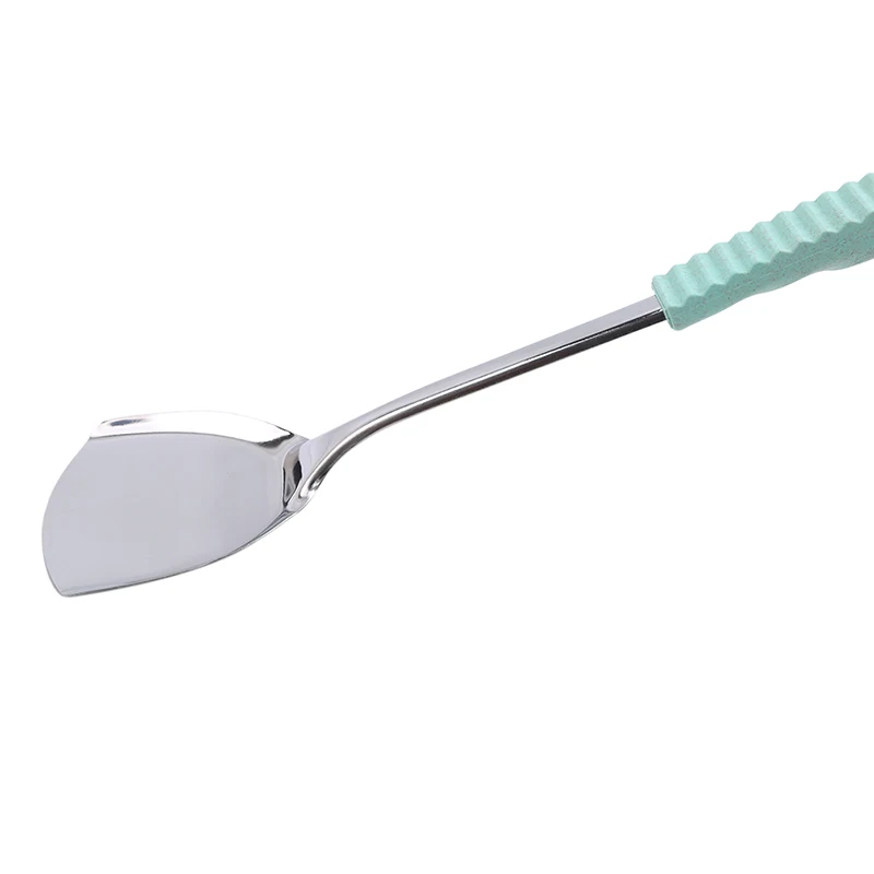 Long green spatula Набор кухонных шпателей с антипригарным покрытием из нержавеющей стали для жарки яиц, кухонная ложка, инструменты - Цвет: Long green spatula