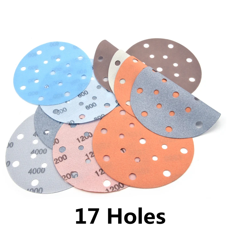 ПОЛИВЕЛЛ 5 шт. 150мм Многоотверстий FV Мягкие шлифовальные диски 600 ~ 4000 зернистости Водонепроницаемая наждачная бумага для сухой / влажной полировки краски и декорирования.