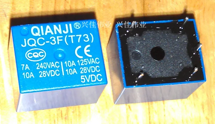 Новый оригинальный JQC-3F (T73)-5VDC открыть закрытое 5V 10A 5 футов реле питания |