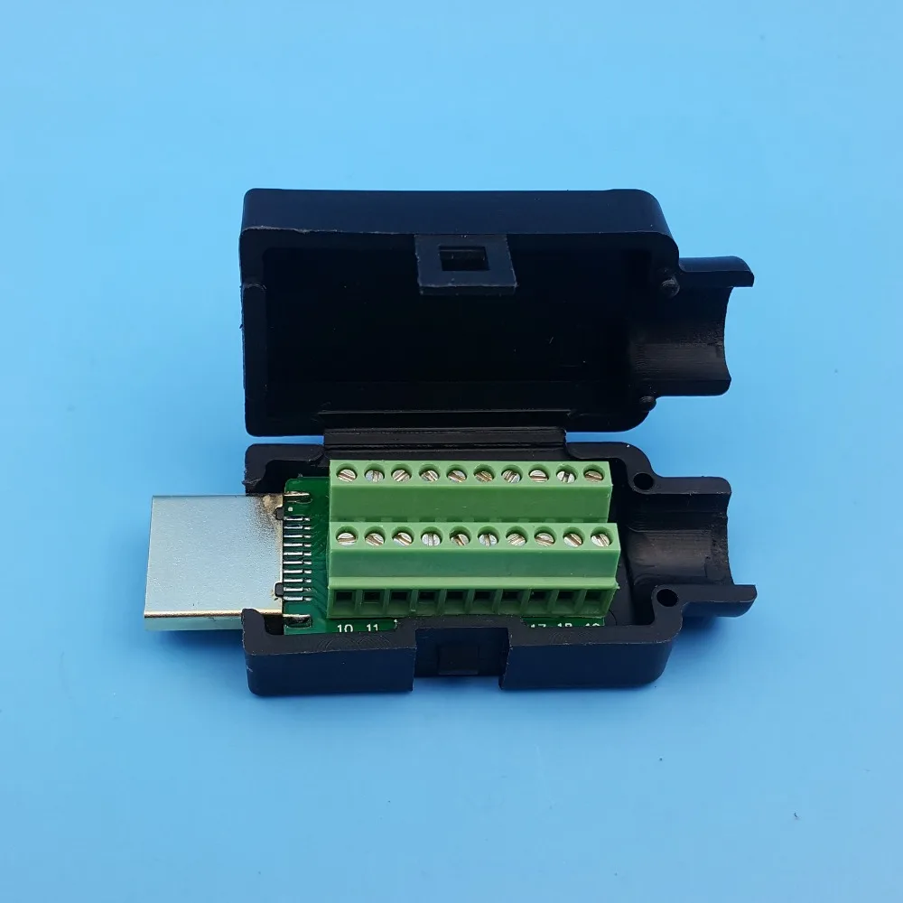 Штекер HDMI 19P клеммы с выключателем самодельный разъем без пайки черной