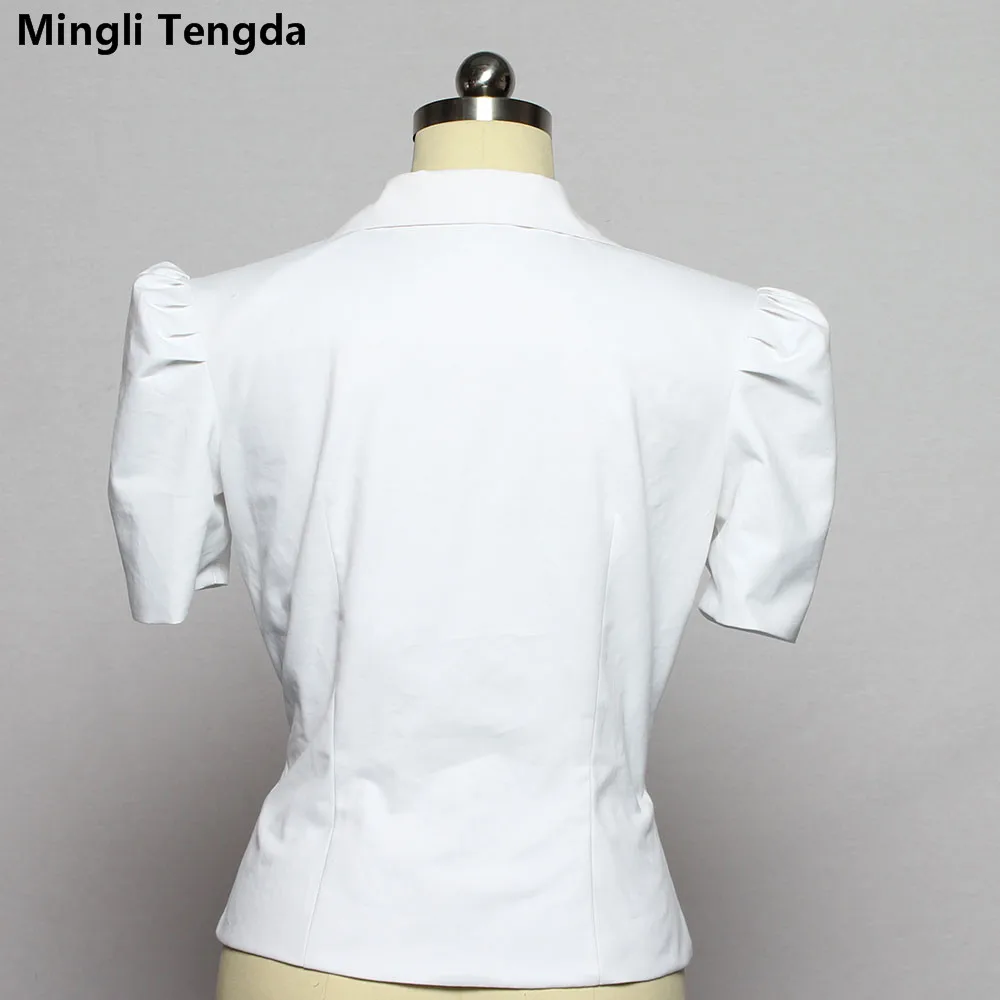 Белая хлопковая куртка mingli tengda накидка с коротким рукавом Болеро для невесты