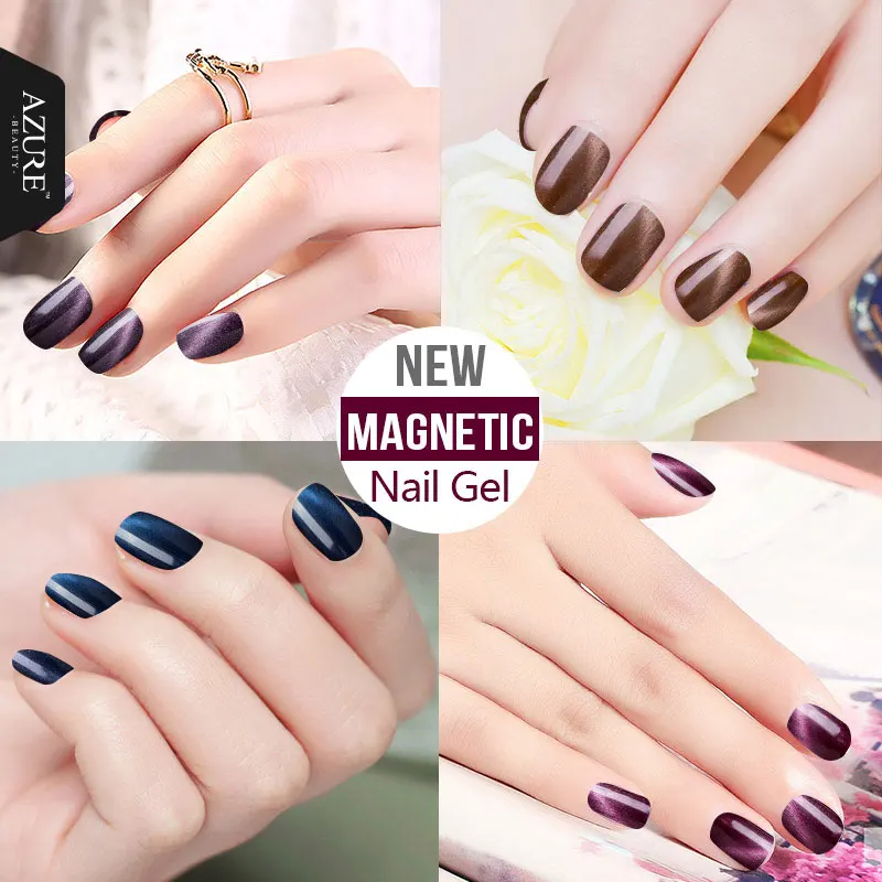 Лазурный красивый новейший Магнитный Цветной Гель лак для ногтей 3D Алмазный