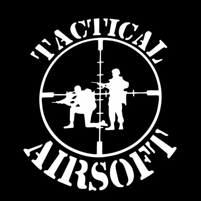 YJZT 14.7X16.5CM Cartoon AIRSOFT Tactical Gun Vinyl Decal Jdm Car Sticker Black/Silver C26-0109