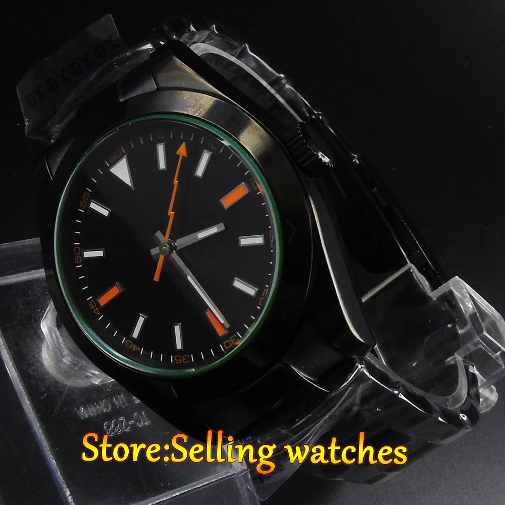 Мужские автоматические часы MIYOTA с черным циферблатом 40 мм|watch automatic men|watch menwatch men |