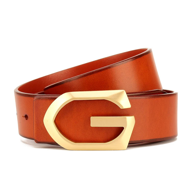 SLIGOLEEE Горячие дизайнерские ремни мужские высокого качества сплошная латунная