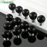 bowarepro black diamond crystal glass ball knob handle furniture parts hardware kitchen handles accessories 30mm 1236pcs screws