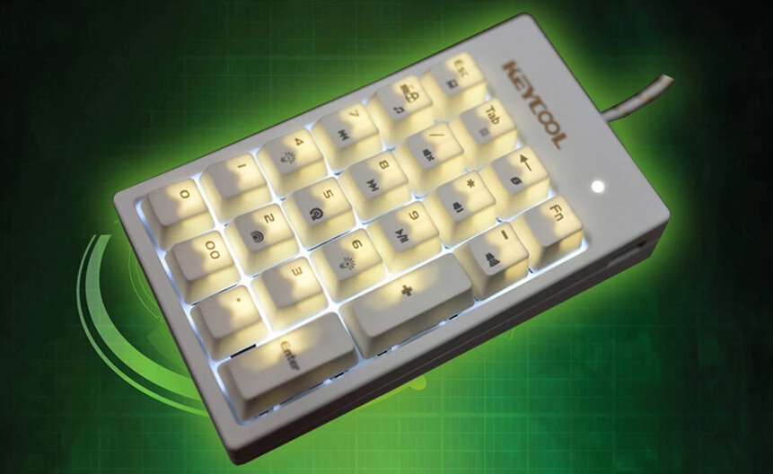 Keycool 22-key NUMPAD цифровой Коврик десять клавиш механическая клавиатура банк pad kailh mx синие переключатели клавиатура Радуга светодиодный