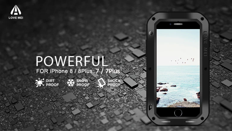 Бренд Love Mei чехол для iPhone 7 8 Plus металлический противоударный чехол для телефона чехол для iPhone X XS MAX XR полный корпус анти-осень Броня чехол